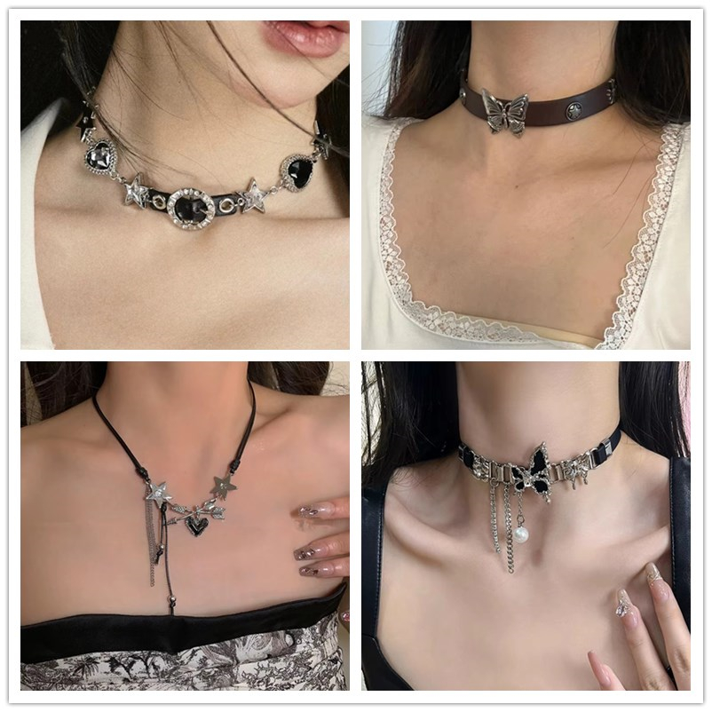 Women'S Emo Accessories - Collier en cuir PU pour femmes