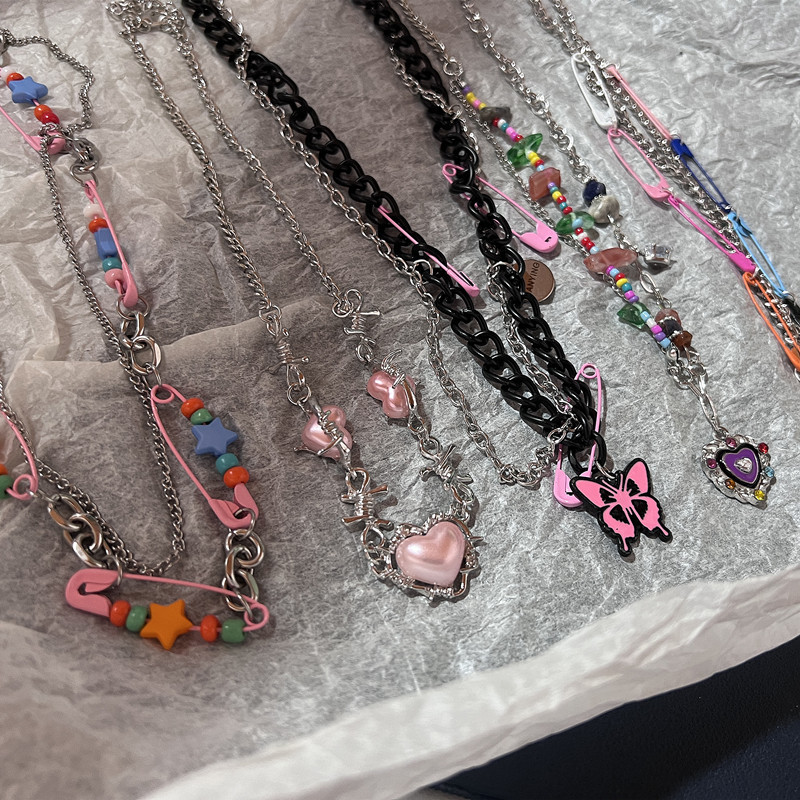 Women'S Emo Accessories - Collier Ras du Cou en Perles
